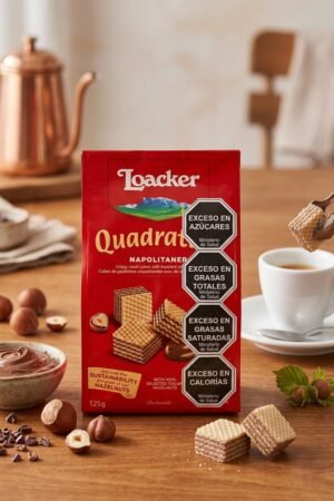 LOACKER QUADRATTI NAPOLITANER 125gr OBLEAS DE AVELLANA