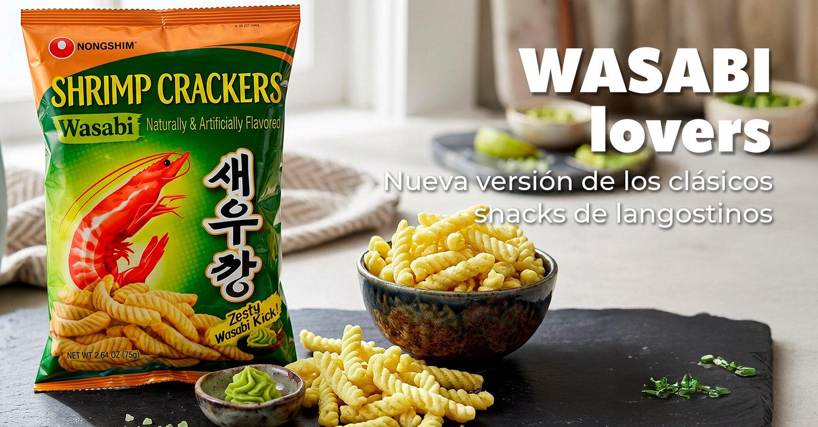 snacks langostinos wasabi