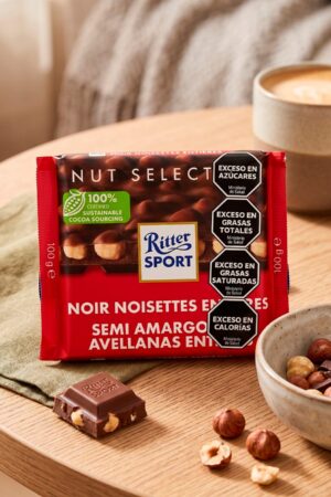 RITTER NEGRO SEMI amargo C/AVELLANAS